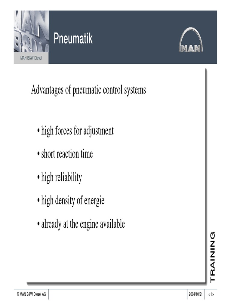 Advantages of Pneumatic Control Systems MAN B&W Diesel PDF Diesel