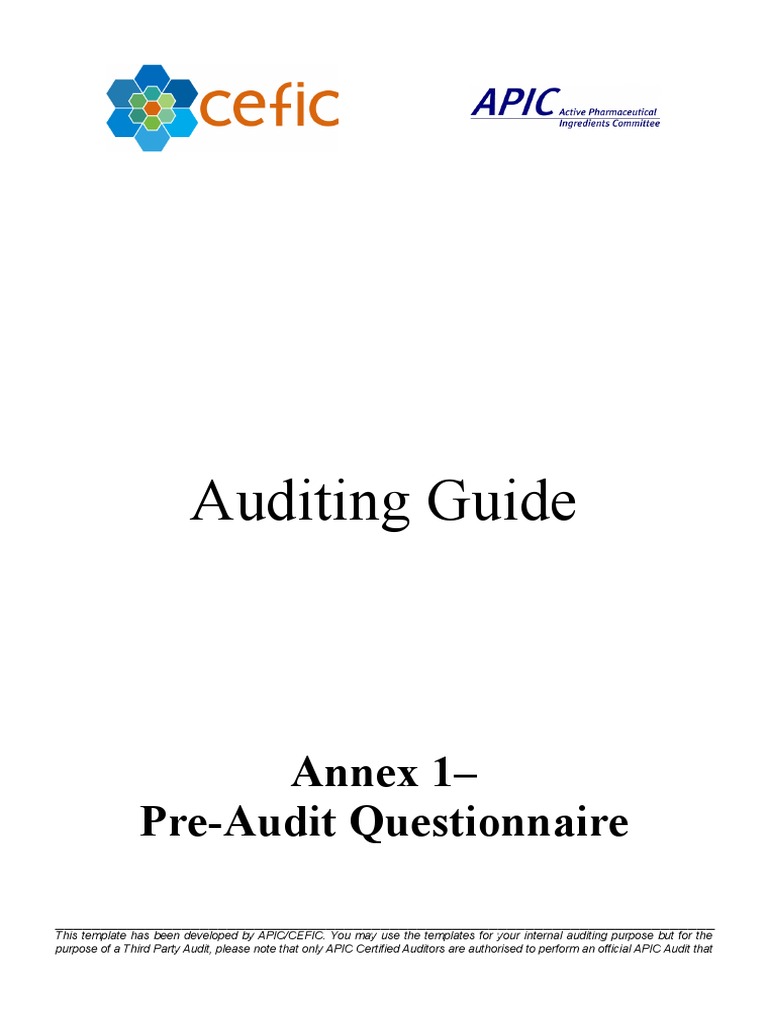 Pre-Audit Questionnaire Template | PDF | Business | Accounting And Audit