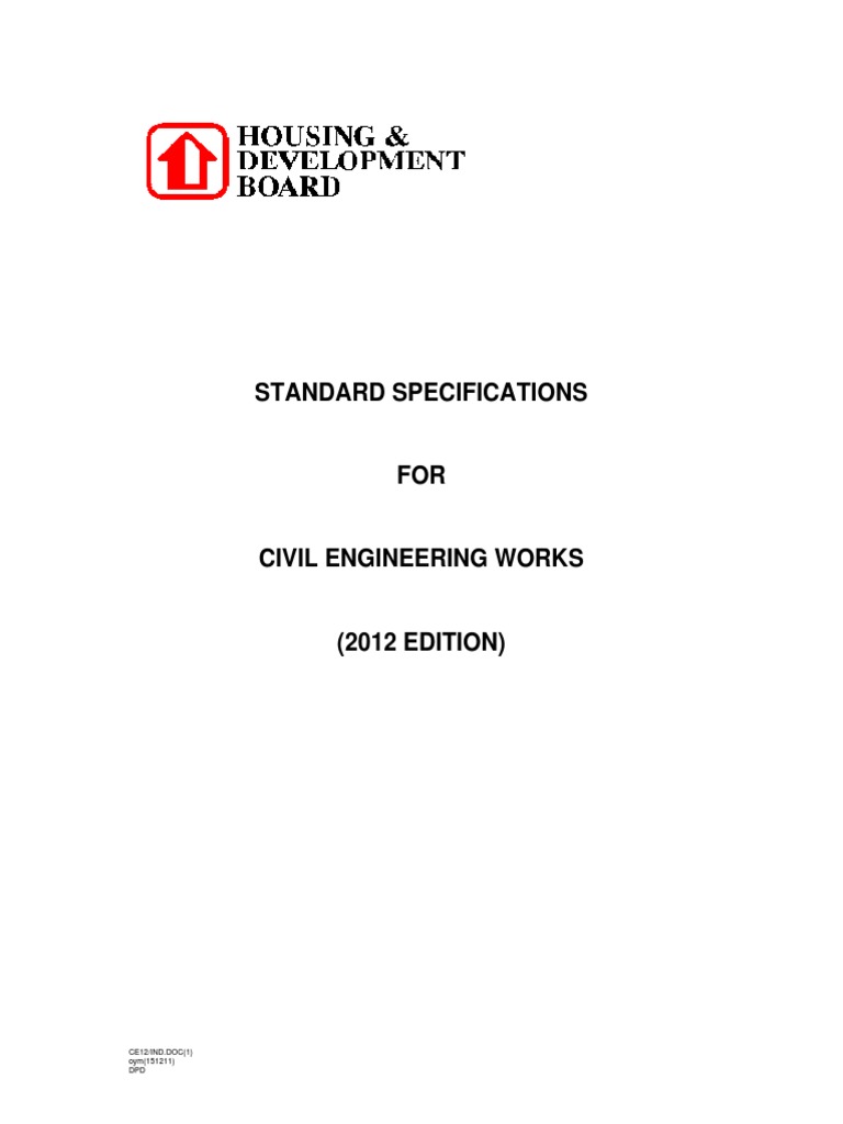 Singapore HDB STD Specifications - CE - 2012 | PDF | Specification ...