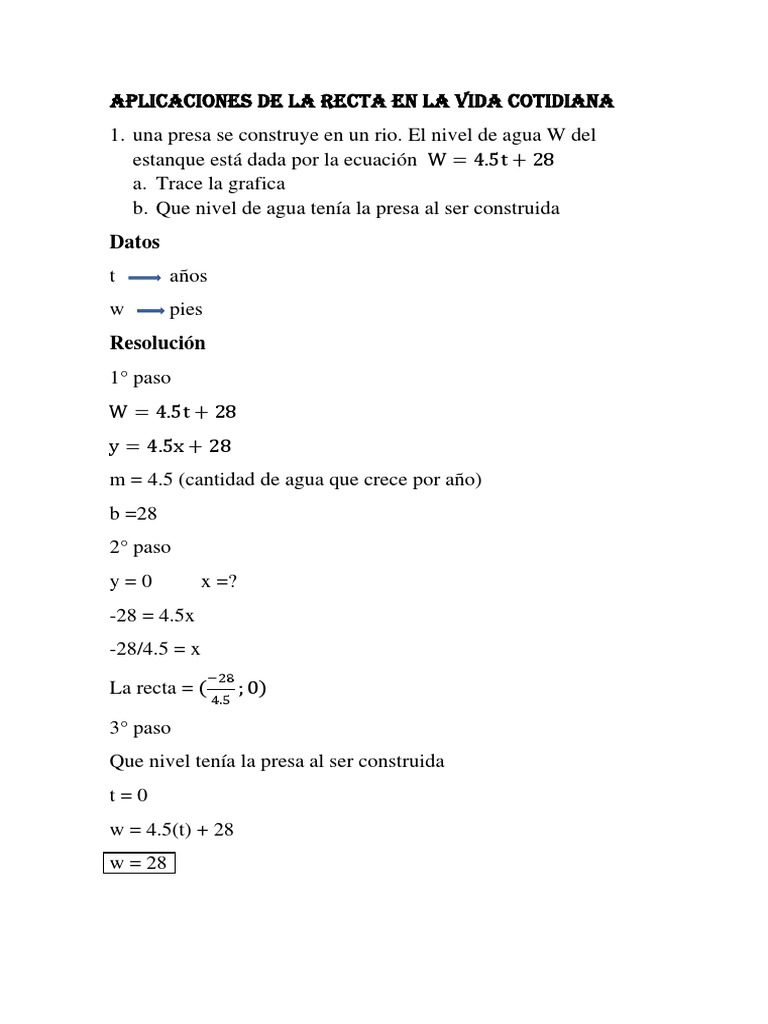 Aplicaciones de La Recta en La Vida Cotidiana PDF