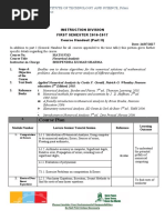 Course Plan: Birla Institute of Technology and Science, Pilani Pilani Campus