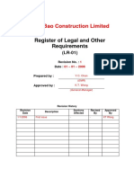 Wan Bao Construction Limited: Register of Legal and Other Requirements