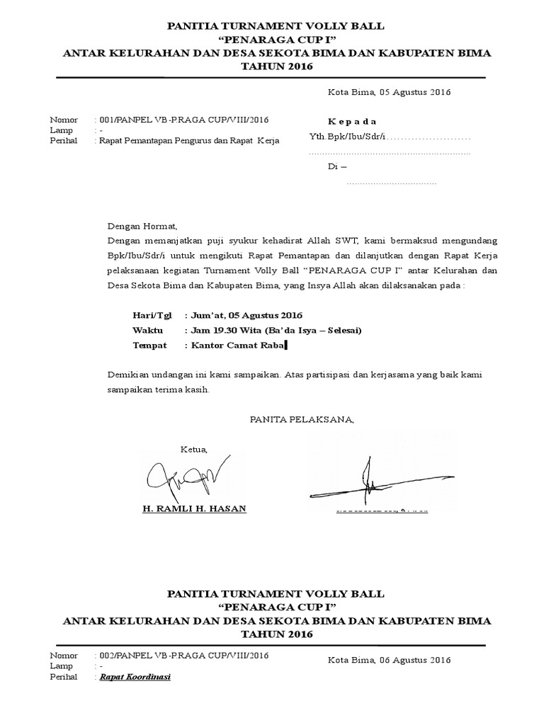 UNDANGAN PEMBENTUKAN PANITIA