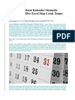 Belajar Membuat Kalender Otomatis Sendiri Di Office Excel Siap Cetak Tanpa VBA