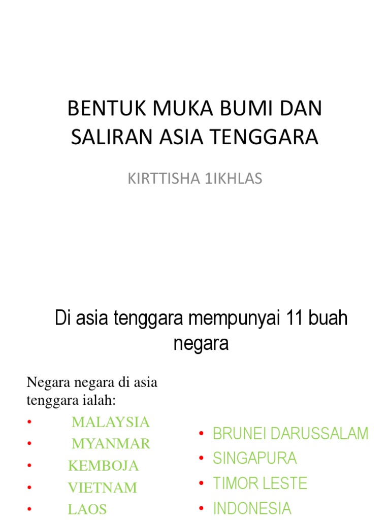 Bentuk Muka Bumi Dan Saliran Asia Tenggara  PDF