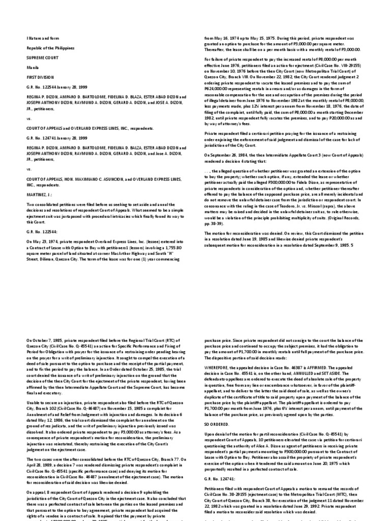 Supreme Court Ejectment Case Ruling | PDF | Lawsuit | Lease