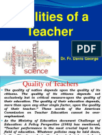 Qualities of A Teacher: Dr. Fr. Davis George