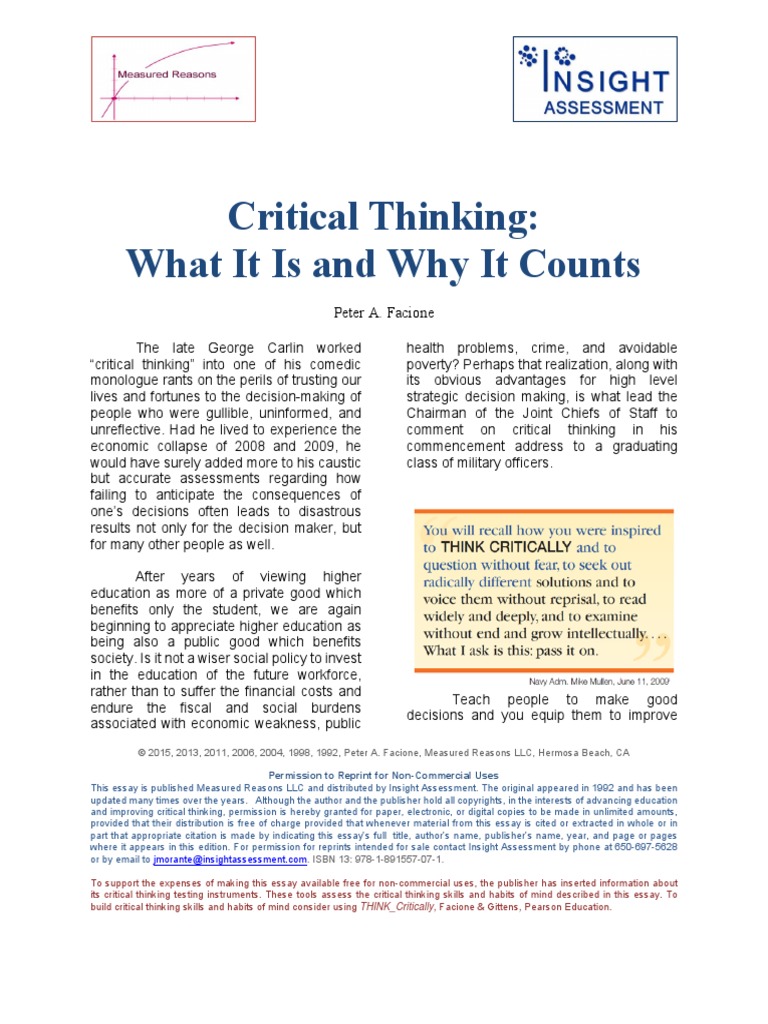 Download california critical thinking disposition inventory test manual