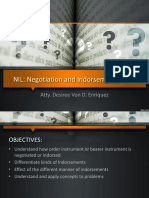 NIL: Negotiation and Indorsement Phase: Atty. Desiree Von D. Enriquez