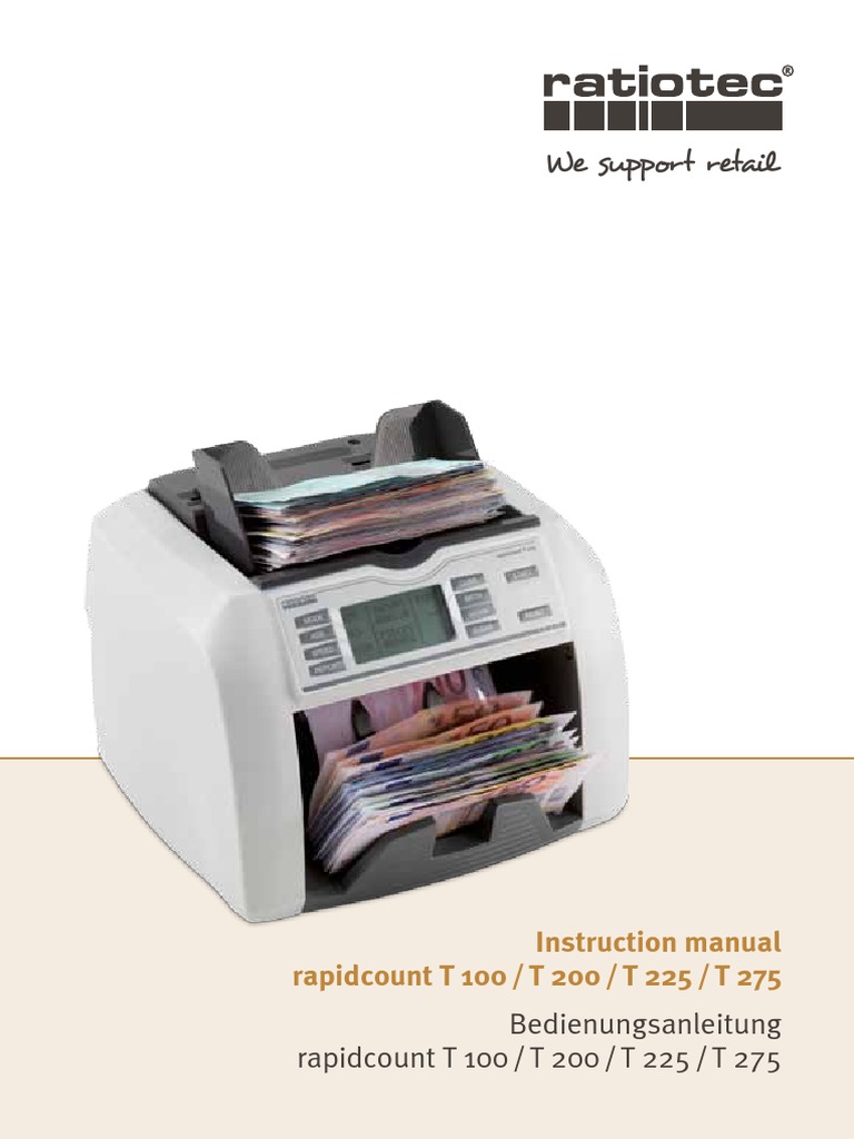 Rapidcount T Banknote Counter Manual | PDF | Notes (Finance) | Currency