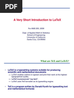 A Very Short Introduction To Latex