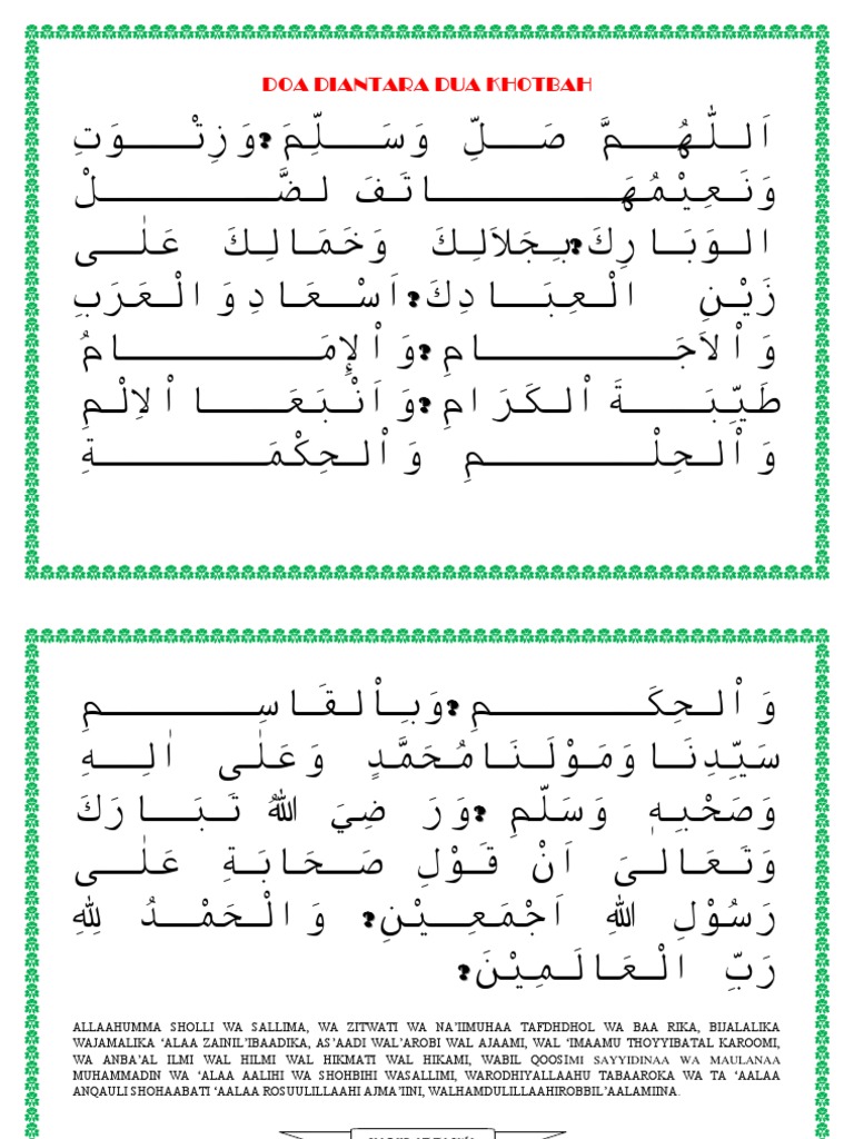 Doa Diantara Dua Khotbah Pdf