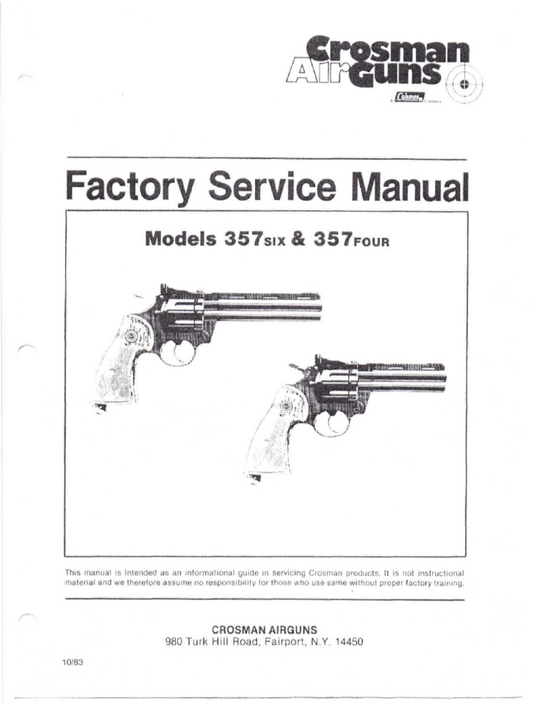 Crosman 357 Factory Service Manual.pdf Trigger (Firearms) Gun Barrel