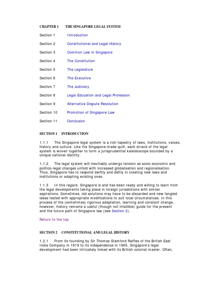 Chapter 1 The Singapore Legal System: Constitutional and Legal History