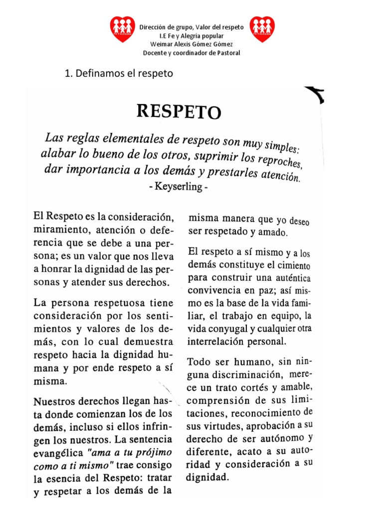 Valor Del Respeto PDF | PDF | Religión y creencia