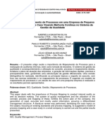 Aplicação de Mapeamento de Processos em Uma Empresa de Pequeno Porte: Um Estudo de Caso Visando Melhoria Contínua No Sistema de Gestão Da Qualidade