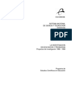 Investigacion Educacion Pedagogia 1989-1999 PDF