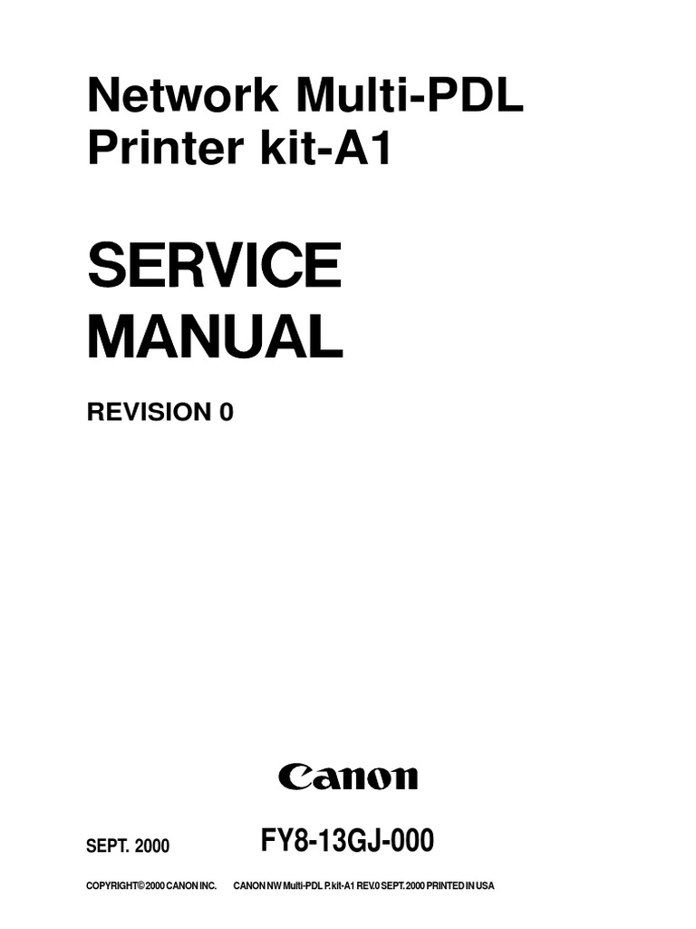 Canon Network MultiPDL Printer Kit A1 PDF Ip Address Computer Network