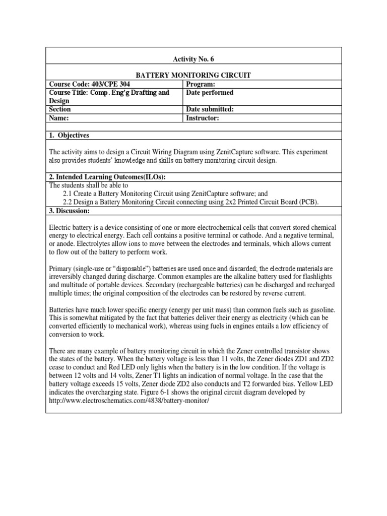 Battery Monitoring Circuit Design Guide | PDF | Battery (Electricity ...