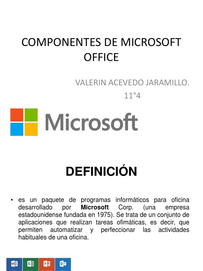 Componentes de Microsoft Office | PDF | Microsoft PowerPoint | Microsoft  Word