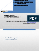 Asignatura: Legislacion Penal I: Dra - Jenny Maritza Jaramillo Serrano - MG.SC