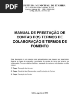 Manual de Prestação de Contas Dos Termos de Colaboração e Termos de Fomento - Itabira