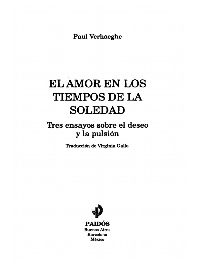 Verhaeghe Paul - El Amor en Los Tiempos de La Soledad | PDF | Orgasmo |  Mujer, image size:768x1024