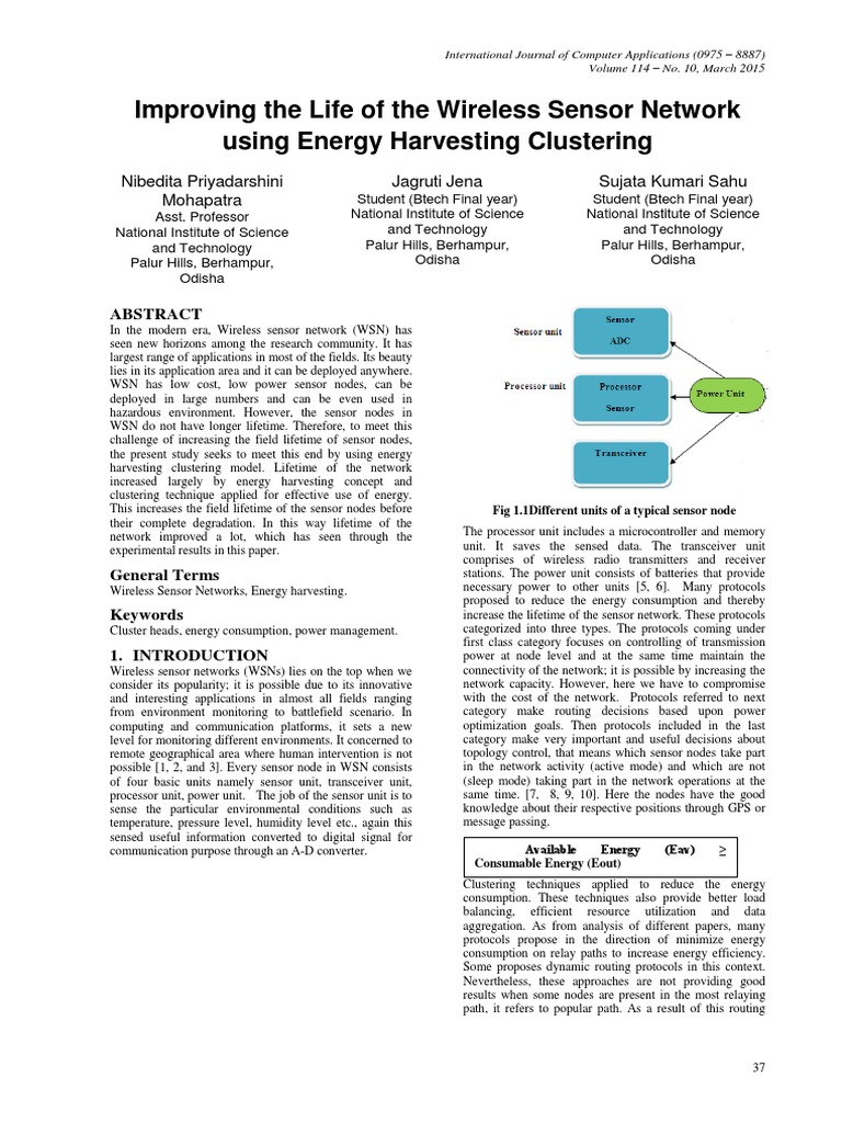 Improving The Life of The Wireless Sensor Network Using Energy ...