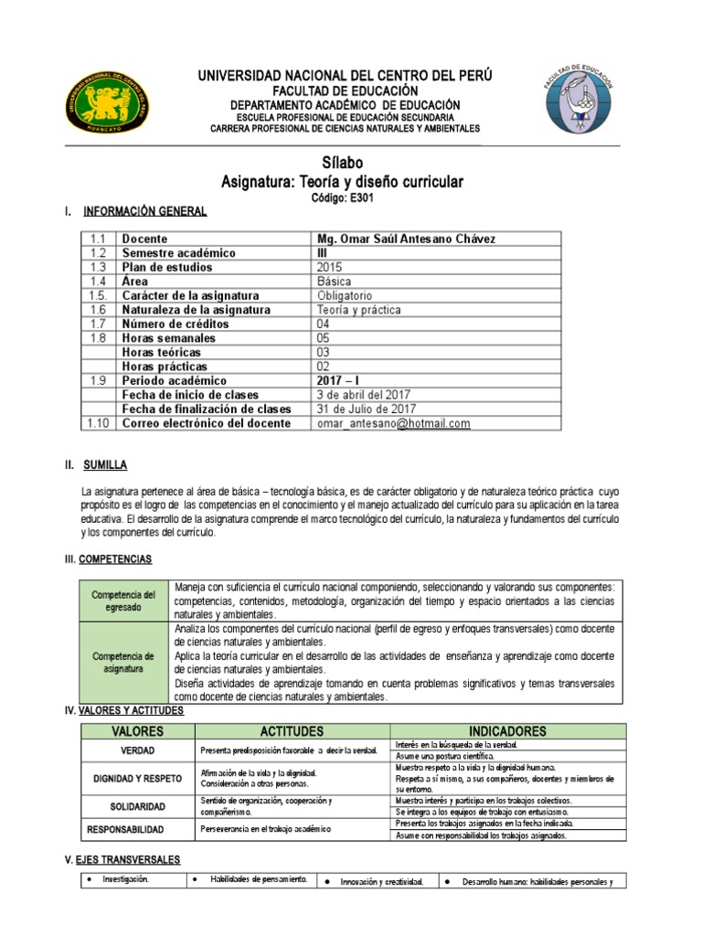 Teoría y Diseño Curricular en Educación | PDF | Plan de estudios ...