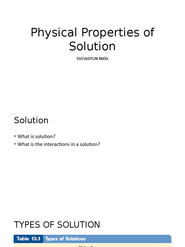 Chemistry of Solutions Explained | PDF | Solution | Chemical Polarity