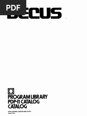 Decus Catalog Pdp-11 Aug78 | PDF | Subroutine | Operating System