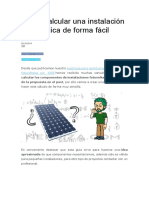 Cómo Calcular Una Instalación Fotovoltaica de Forma Fácil