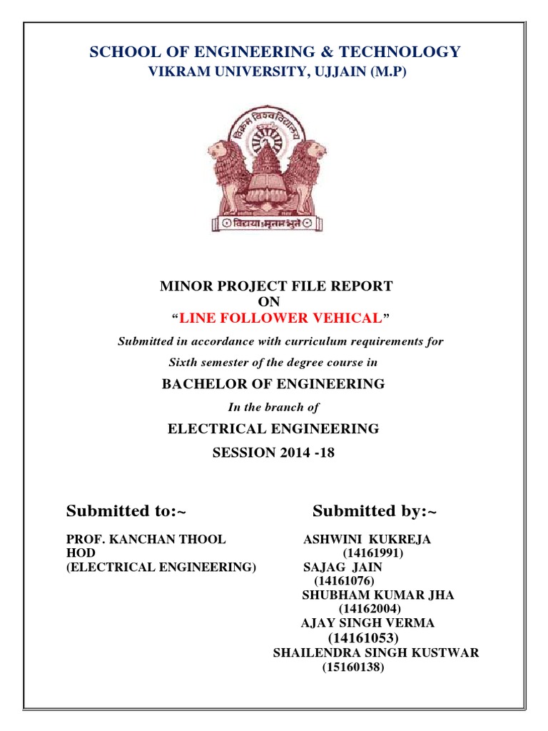 Line Follower Vehicle Project Report | PDF | Vocational Education ...