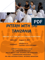TAI Tanzania Application Call Poster