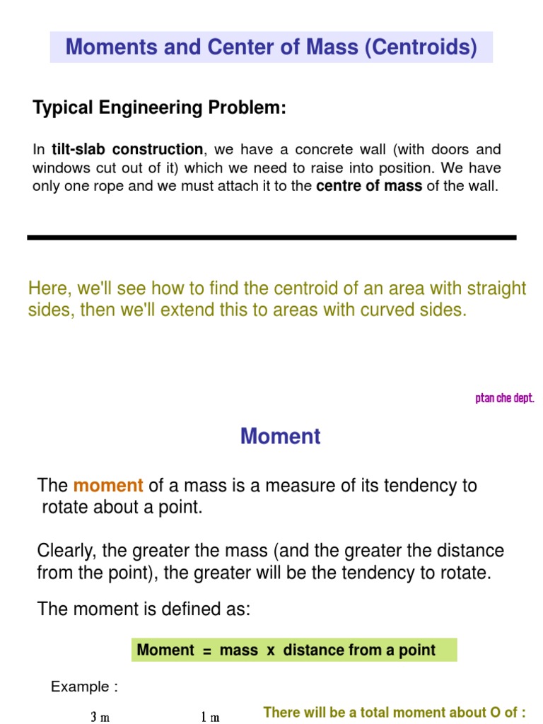 Centroid and Moment Calculations | PDF | Center Of Mass | Kilogram
