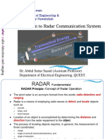 An Introduction To Radar Communication System: Quaid-e-Awam University of Engineering & Technology Nawabshah