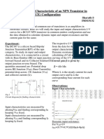 NPN Transistor Input Output Characteristics CE Configuration