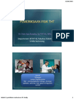 Praktikum Pemeriksaan Telinga Dr. Dian Ayu Sp. THT-KL PDF