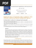 Exploring the Impact of Organization Culture on Employees’ Work Performance Using Structural Equation Modeling (SEM) Approac