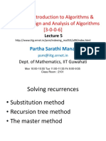 MA515: Introduction to Algorithms - Recursion Tree & Master Method