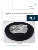 Record 404 Carat Diamond Recovered at Lulo, Angola