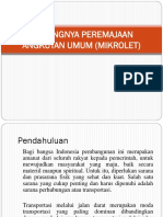 Pentingnya Peremajaan Angkutan Umum (Mikrolet)