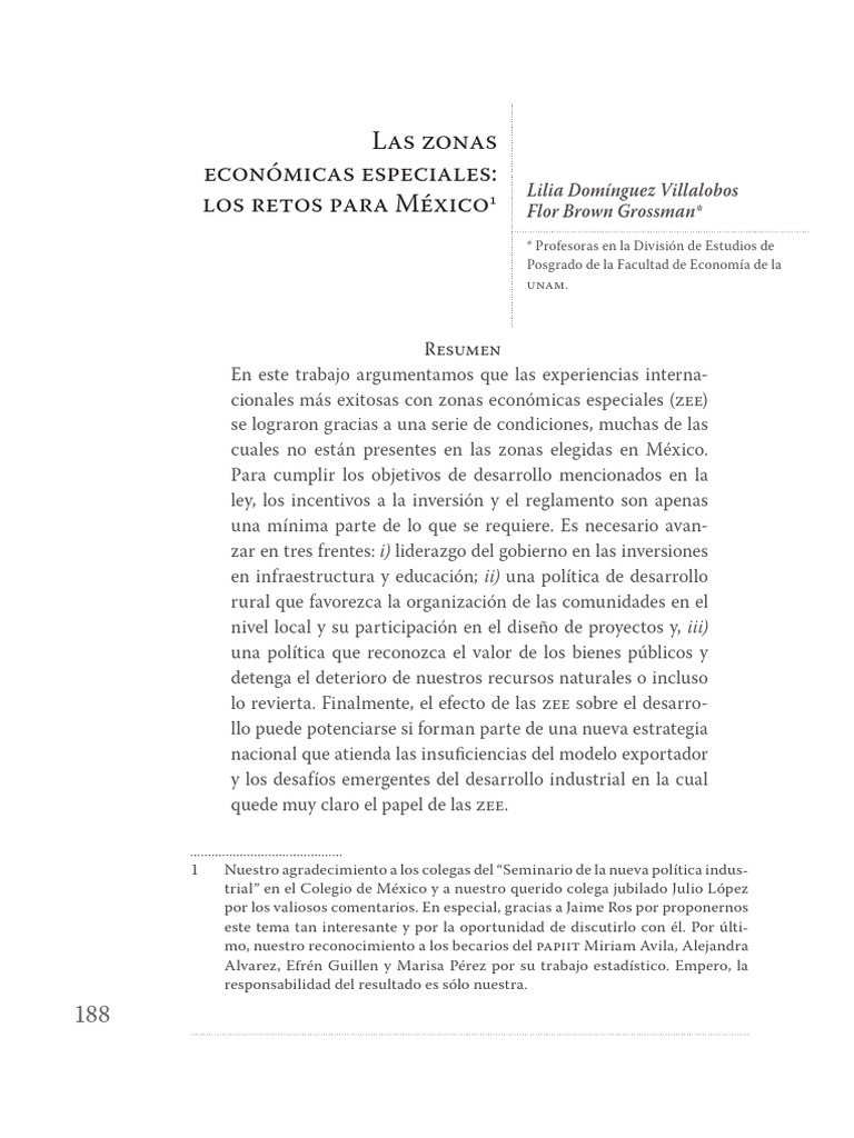 Retos de las Zonas Económicas Especiales en México | PDF | México | China