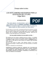 Ensayo Personal Los Siete Saberes Necesarios para La Educacion