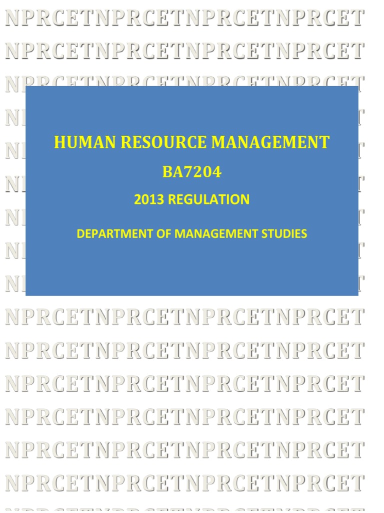 HUMAN RESOURCE MANAGEMENT.pdf Employment Human Resource Management