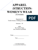 Apparel Construction - Women S Wear