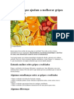 Alimentos Que Ajudam A Melhorar Gripes e Resfriados