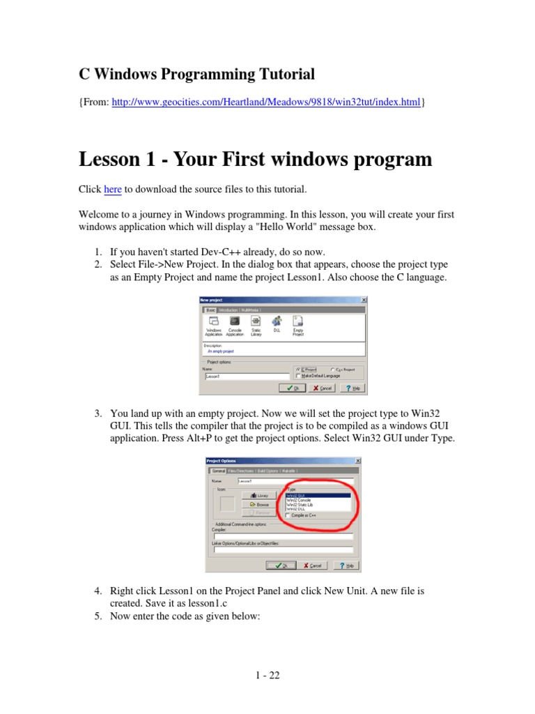 C Windows Programming Tutorial Pdf Pointer Computer Programming Software