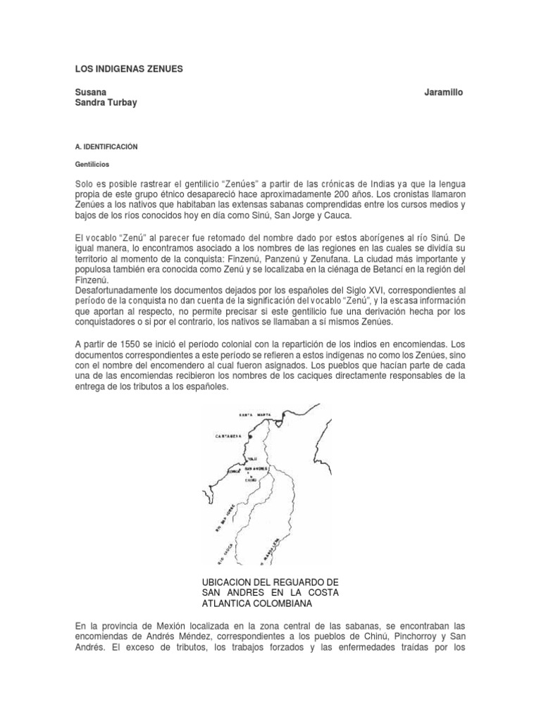 Cultura y Ubicación de los Zenúes | PDF