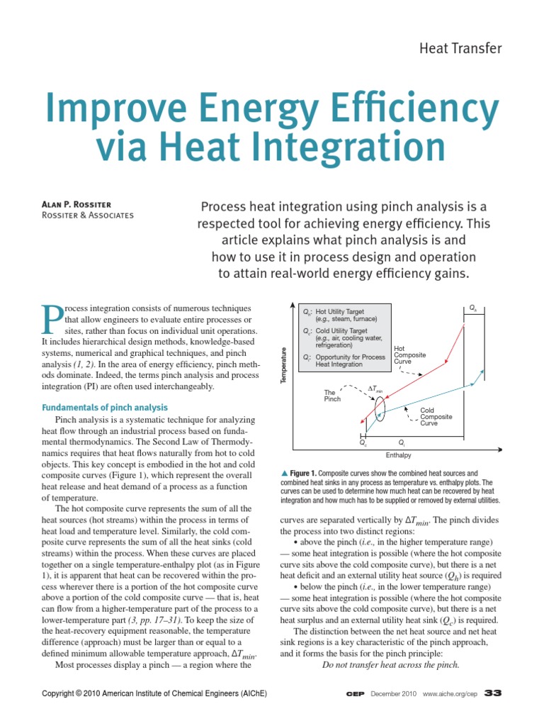 Improve Energy Efficiency Via Heat Integration PDF | PDF